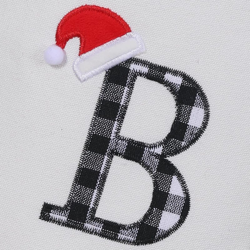 SIRIPHUM 20 Inches Initial Monogram Embroidered lettetr Christmas Stocking - Image 4